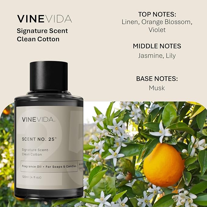 VINEVIDA [4oz] Scent No.25 Fragrance Oil for Candle & Soap Making - Natural Candle Scents Made in USA