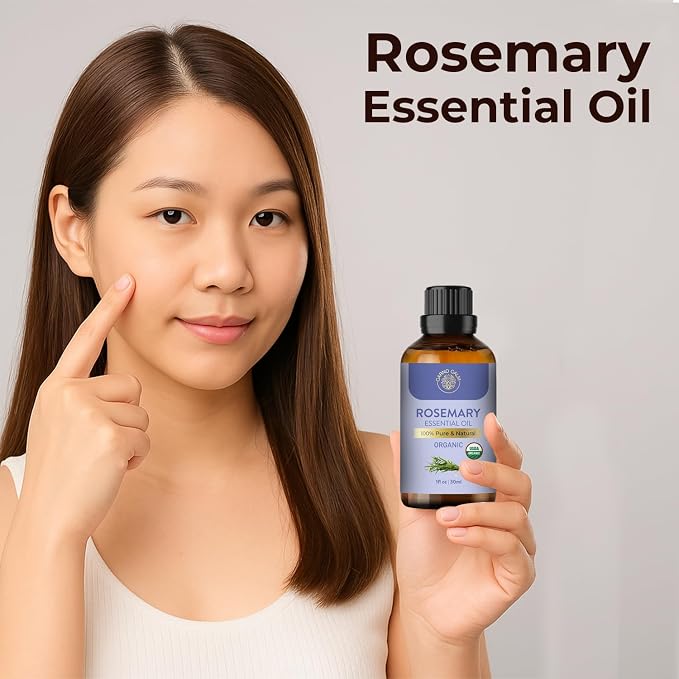 Organic Rosemary Essential Oil | USDA Certified Organic Rosemary Oil | for Hair & Skin | Perfect for Aromatherapy & Diffuser | 30 ML