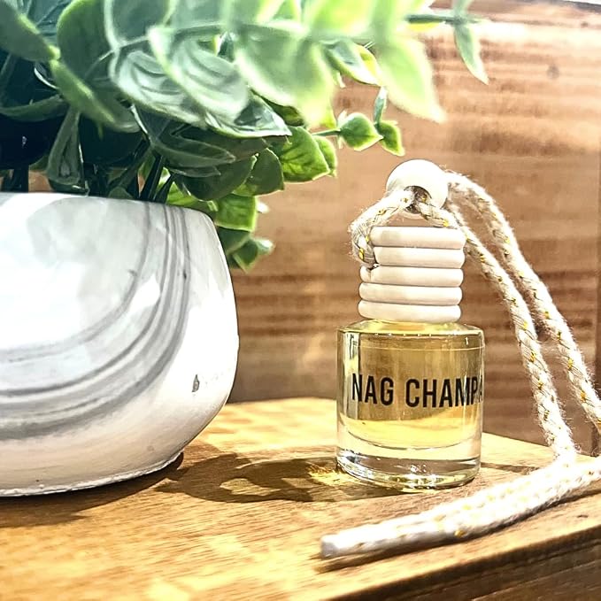 Nag Champa Car Air Freshener – Hanging Essential Oil Diffuser for Car, Closet, or Sacred Space – Long-Lasting Natural Aroma, 2-Pack Spiritual Deodorizer
