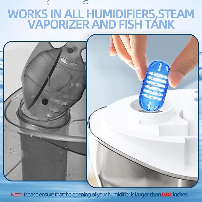 15 Pack Universal Humidifier Cleaner, Demineralization Cartridge for Humidifier Compatible with All Humidifiers and Fish Tanks Cleaning Ball, Water Softener Cleaner, Reduce Scale and White Dust, Blue