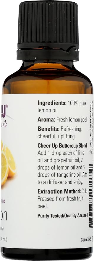 Now Foods Essential Oils Lemon, 1 fl oz 30 ml (7565)