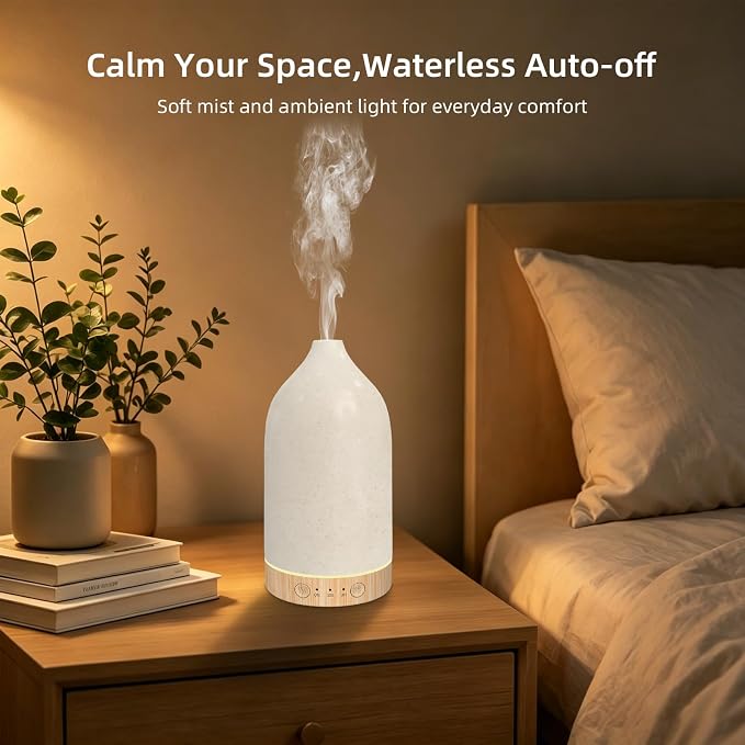 SPLITSKY 150ML Essential Oil Diffuser,Ultrasonic Aromatherapy Diffusers for Home with Remote Control,7 Color LED Lights,3 Timers,7 Hours Quiet,with 2 Mist Modes,Waterless Auto Off,for Bedroom, Home