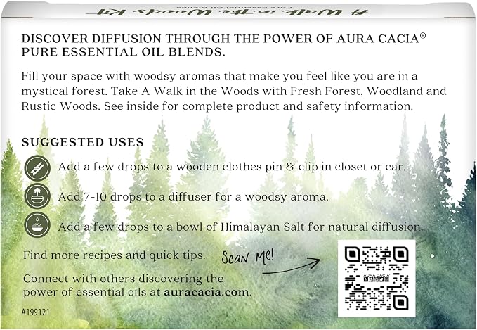 Aura Cacia Walk in the Woods Kit, Essential Oil Kits | 0.75 Fl Oz (Pack of 1)