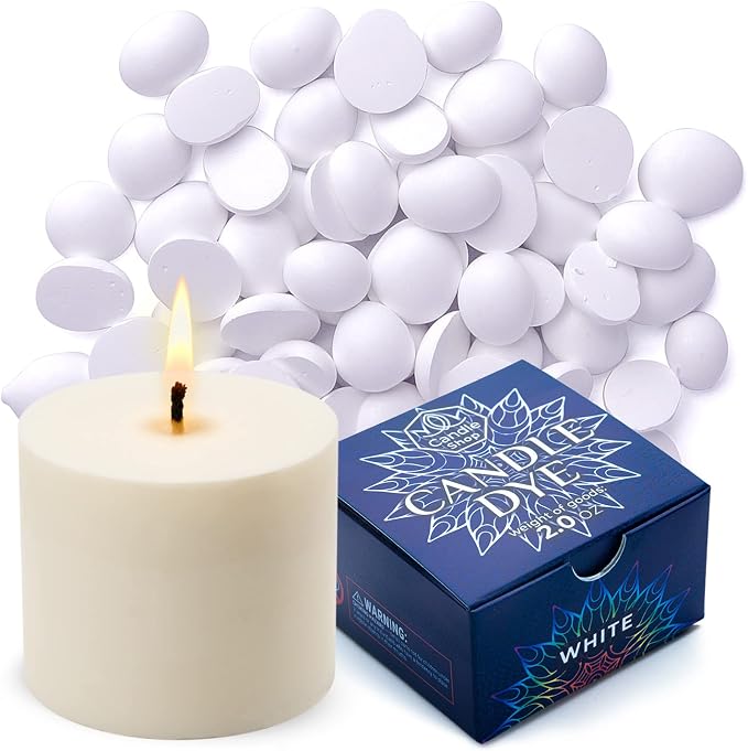 White Candle Dye 2oz for Soy Candle Making – Highly Concentrated Candle Wax Dyes – Candle Shop Premium Color Dye Chips for Soy Wax, Beeswax, Paraffin