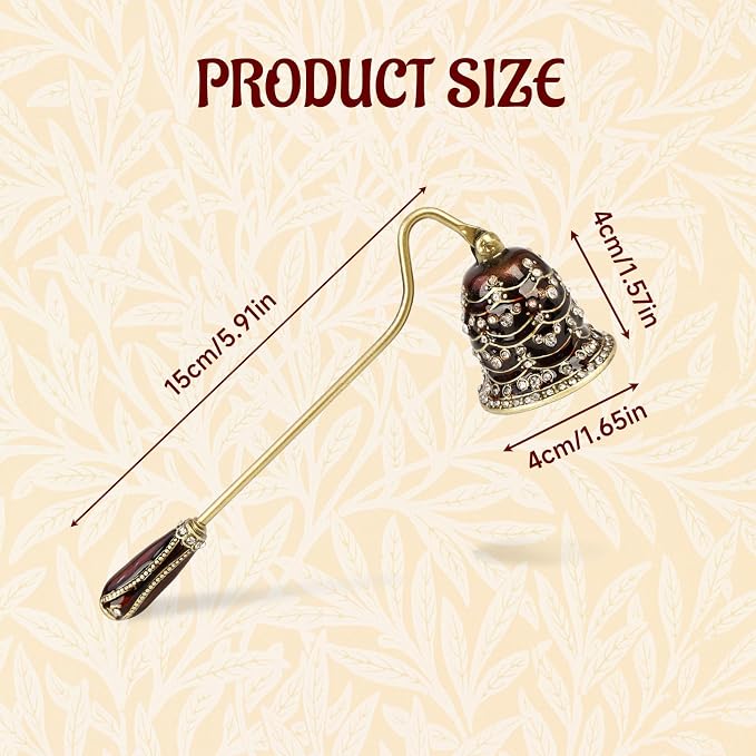 Elegant Royal-Style Candle Snuffer with Pearl Inlay, Candlesnuffers Wick Snuffer Candle Accessory for Putting Out Extinguish Candle (Coffee)
