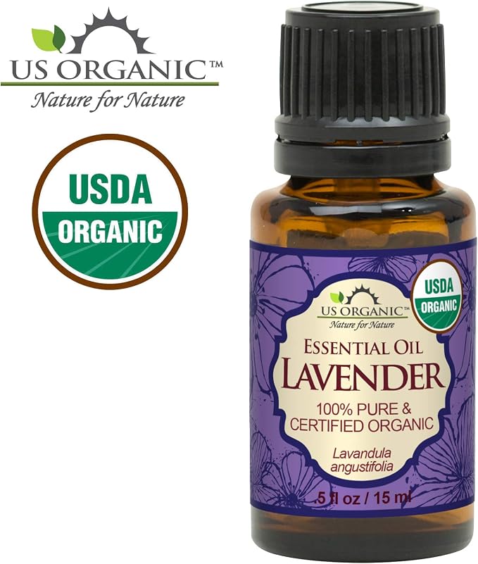 US Organic 100% Pure Lavender Essential Oil, Directly sourced from Bulgaria, USDA Certified Organic, Undiluted, for Diffuser, Humidifier, Massage, Skin, Hair Care, Non GMO, 15 ml