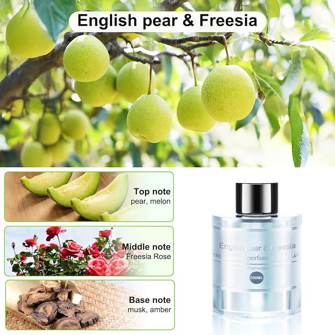Amor Lyris Car Air Freshener Refill 3.5OZ/100ml Bottle, CO01/Dedicated Perfume Long Lasting Air Fresheners 6 Months, Car Diffuser Essential Oil Made of Natural Plant Extracts, British pear&Fressia