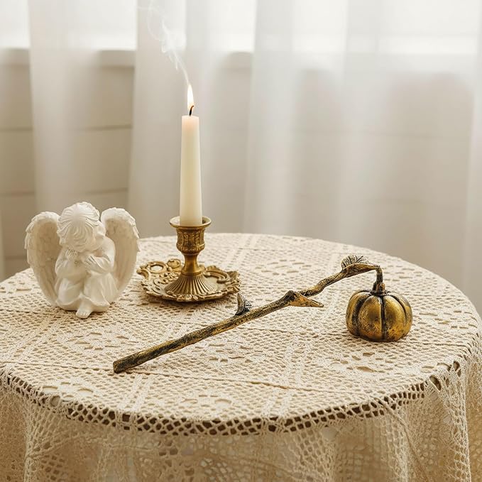 AIM & GGKK Candle Snuffer, Candle Snuffer Extinguisher with Long Handle,Retro Style Wick Flame Snuffer for Putting Out Candle Flame Safely,Pumpkin Candle Snuffers Accessory for Candle Lovers