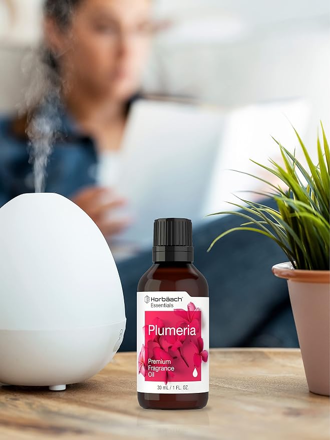 Horbäach Plumeria Fragrance Oil | 1 fl oz (30ml) | Premium Grade | for Diffusers, Candle and Soap Making, DIY Projects & More
