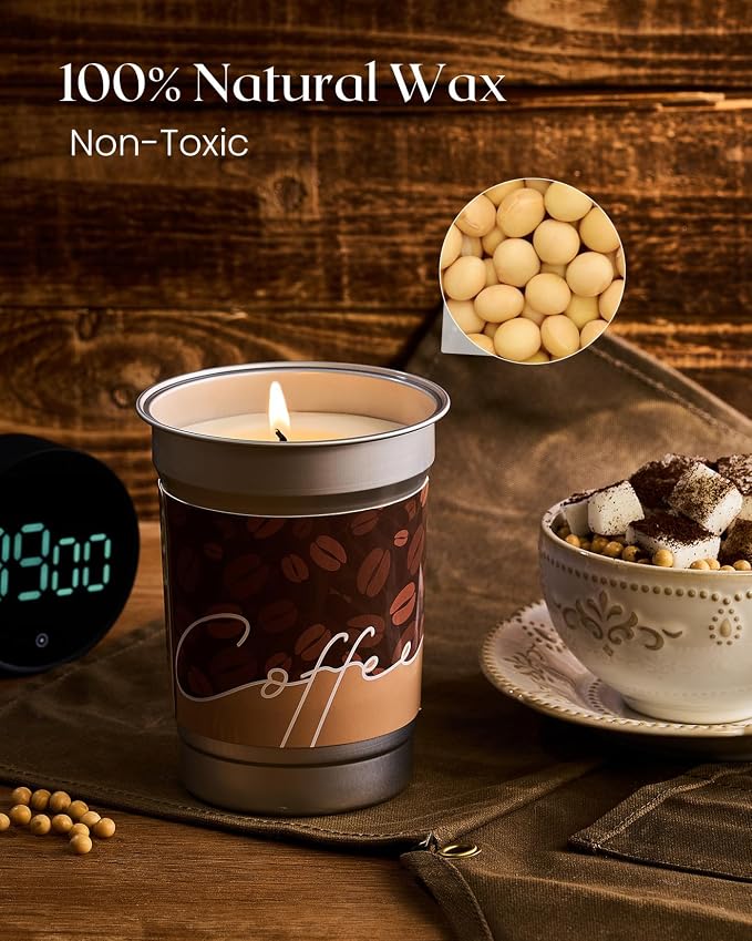 M&SENSE Iced Coffee Candle Summer Sea Salt Scented, 16.2oz | Soy Wax, 100 Hours Long Lasting, Clean Burn, Stress Relief Aromatherapy Gifts