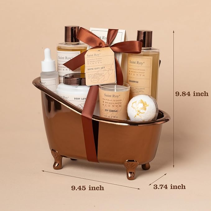 Fathers Day Gifts for Men Dad Birthday Gifts Spa Kit Cedar & Bergamot Scents Bath Gift Set and Shower Gift Bath and Body Gift Basket Set Mans Gift Bath Spa Kit Spa Baskets, Home Spa Care Men Gift set