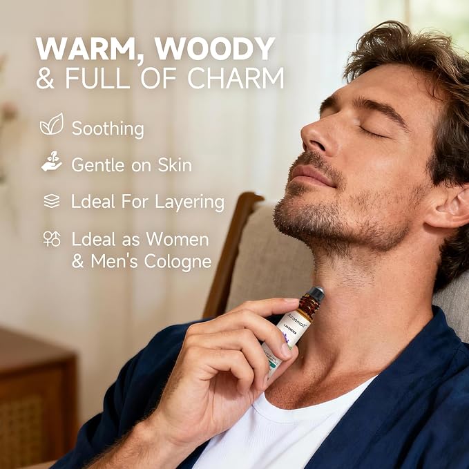 Lavender Essential Oil Roll‑On 10mL – Pre‑diluted Ready‑to‑Use, Portable Travel Size, Gentle Herbal‑Floral Scent for Daily Comfort, Meditation, Yoga, On‑the‑Go Aromatherapy – Female Gift