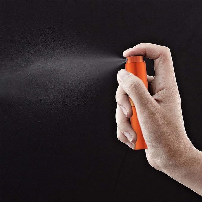 LISAPACK 8ML Atomizer Perfume Spray Bottle for Travel, Empty Refillable Cologne Dispenser, Portable Sprayer (Orange)