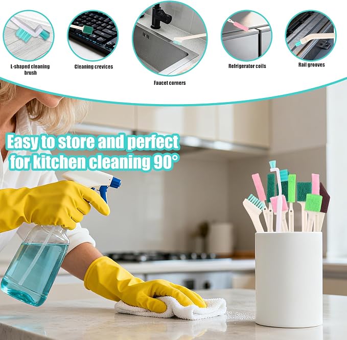 13pcs Humidifier Cleaning Brush Set, Mini Detail Cleaning Brushes Small Cleaner Kit Tool for Household Humidifiers Keyboards Tiles Bottles & Tight Spaces