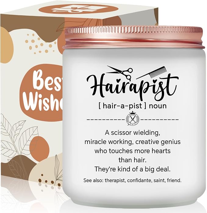 Hair Stylist Gifts for Women Men - Female Hairdresser Gifts Idea, Birthday Christmas Gift for Hairapist Barber Salon Owner Cosmetology Student Graduation Present - Lavender Scented Candle