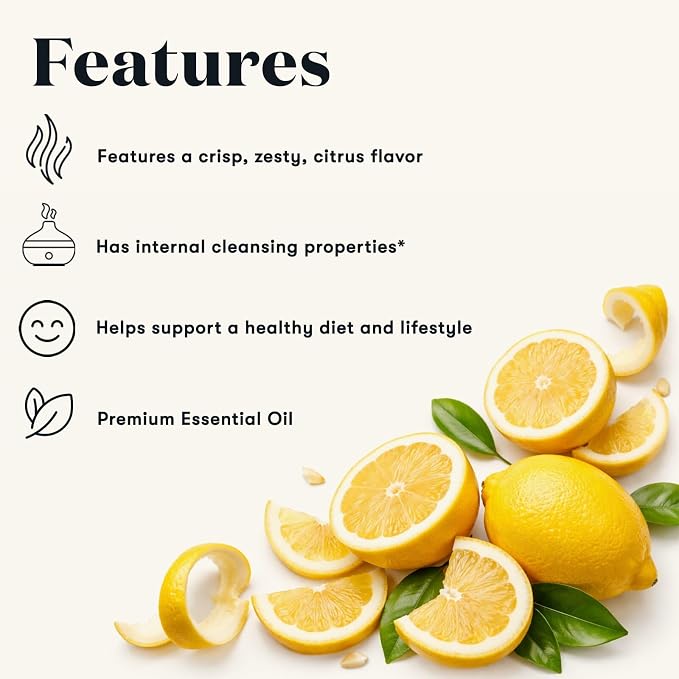 Young Living Lemon Vitality Essential Oil | 5 ml | Bright Citrus Flavor for Cooking, Baking & Beverages | Culinary Essential Oil for Tea, Desserts & Recipes | Seed to Seal Quality