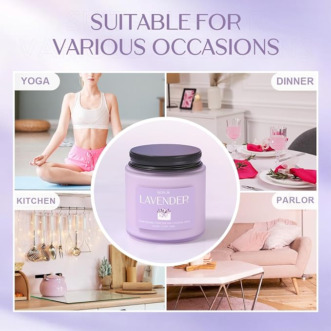 Lavender Candle, BOYUJK Scented Candles for Home, Scented Candle Set for Stress Relief and Promote Sleep, Candles Gifts for Women and Men
