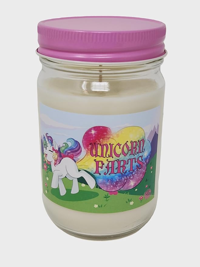 Unicorn Farts Candle ~ 100% All Natural Premium Soy Candles ~ 12oz Jars (Unicorn Farts Mystery Cereal Scent)