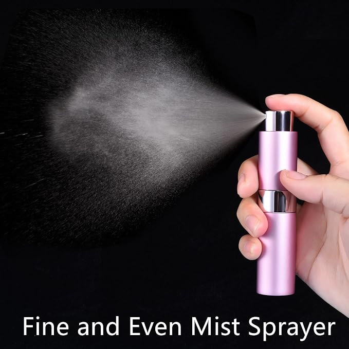 5 Pcs Travel Perfume Atomizer Refillable, 8ml/0.27oz Portable Mini Cologne Spray Bottle Travel Size Perfume Refill Bottle with Fine Mist Atomizer and Tool