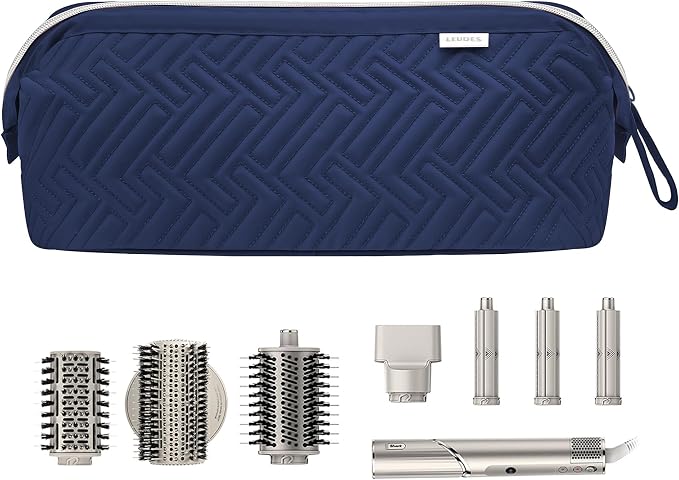 Leudes Hair Tools Travel Bag for Shark Flexstyle Carrying Case Portable Shark Hair Air Wrap Dryer Case Waterproof Dustproof Flat Curling Iron Travel Organizer (Blue+Heat Resistant Mat)