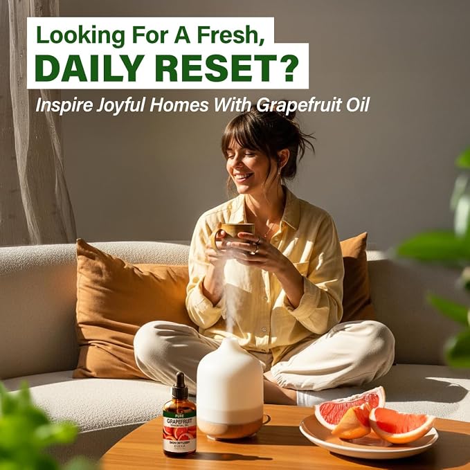 100% Pure Grapefruit Oil - 4 Fl Oz Grapefruit Essential Oil for Hair, Skin, Diffuser, Aromatherapy & DIY Soap Making Scent