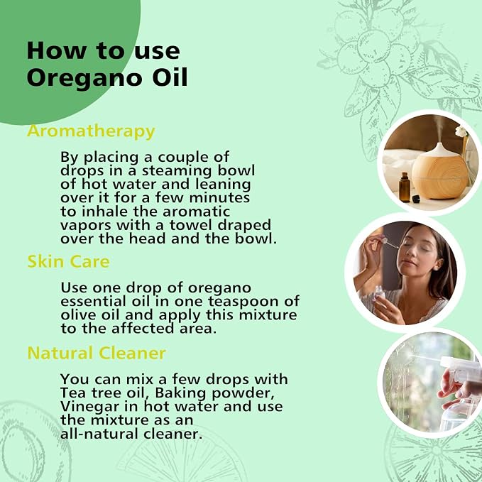 GM Gumili Oregano Essential Oil 1 Oz - 100% Pure & Natural Oregano Oil for Skin, Diffuser, Massage & Aromatherapy - 30ml