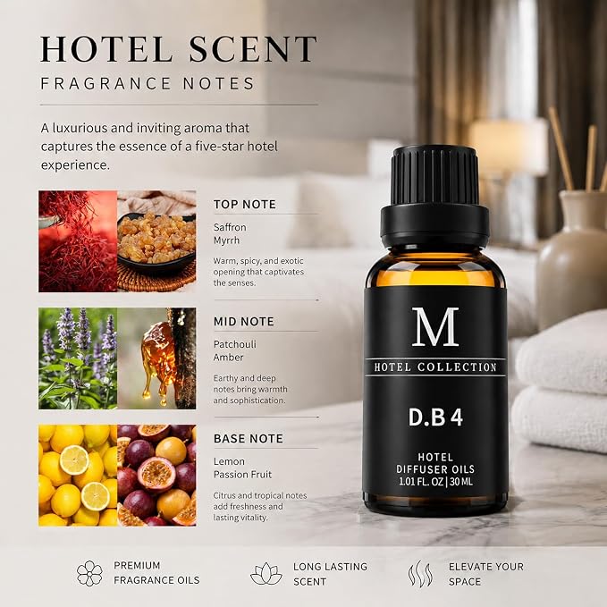 Hotel Collection Diffuser Oil-Dubai,Luxury Essential Oils for Diffuser,Refill & Machines,Bolder Aroma, Longer Lasting 30ML