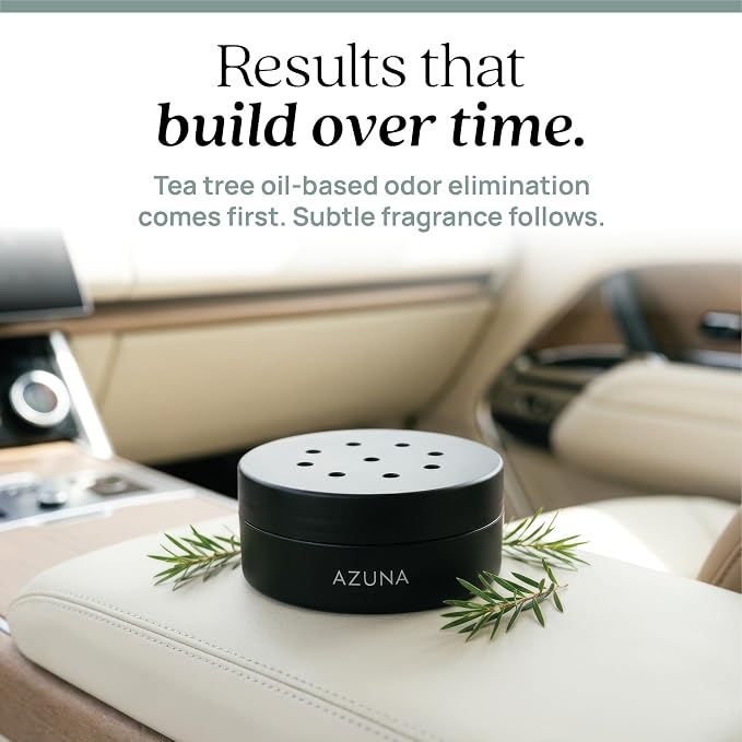 Azuna Car Air Freshener & Auto Odor Eliminator Pods Trio | New Car Scent | Plant Powered by 100% Australian Tea Tree Oil | Long Lasting and No harsh chemicals | Made in USA | 3 Pack of 2oz Pods
