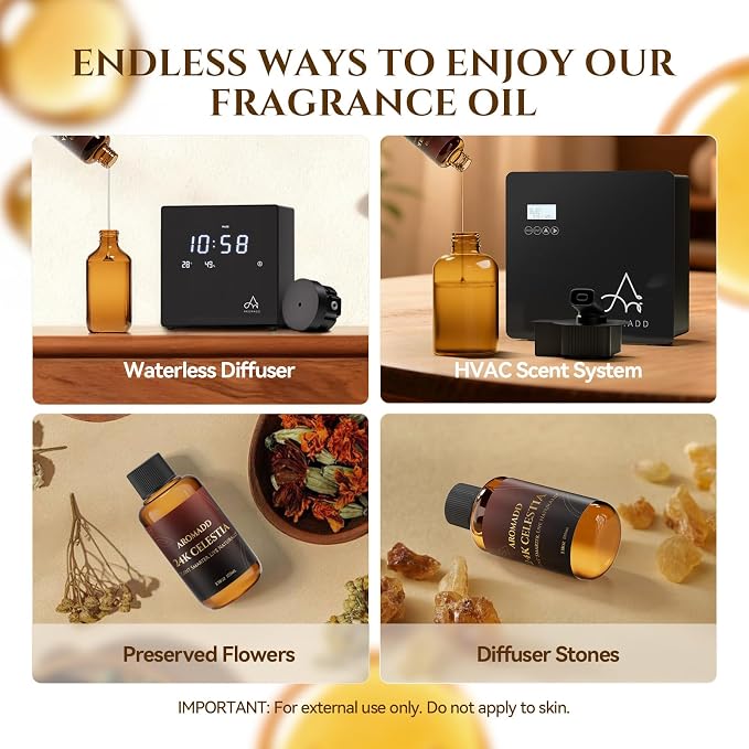 AROMADD AROMADD 24K Celestia Hotel Diffuser Oil Inspired by Luxury Hotel Collection Scent, Premium Fragrance Oil for Waterless, Cold Air & HVAC Diffusers, Long-Lasting Home Scent, 3.38 fl oz (100 mL)
