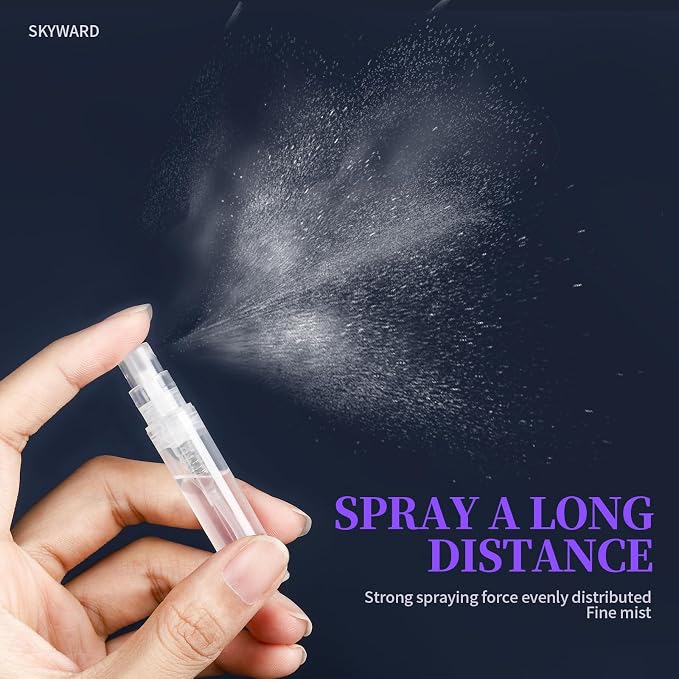Fandamei 60PCS Mini Spray Bottle, 30PCS 3ml Mini Clear Plastic Spray Bottle Empty with 30PCS 5ml Fine Mist Refillable Mini Perfume Bottle. Small Empty Sample Containers Bottle.