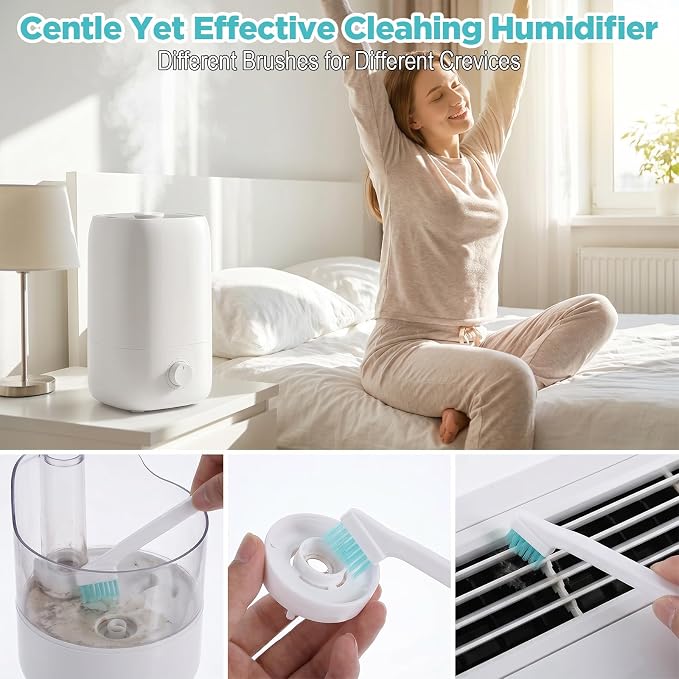 11Pcs Humidifier Cleaning Brush, Small Detail Cleaning Brushes | Multi-Size Detail Cleaning Brushes, For Humidifiers, Keyboards, Bottles, Tiles, Tight Spaces, Includes Sandpaper Brush