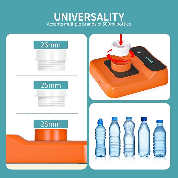 Portable Humidifiers for Travel, Small Mini Humidifier with Auto Shut-Off, Nightlight and Storage Bag for Hotel, Bedroom or Office, Plant Humidifier Indoor, Orange-Red