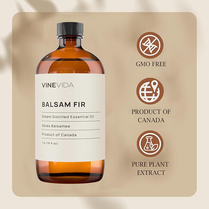 VINEVIDA Balsam Fir Essential Oil 16 oz - Pure, Undiluted