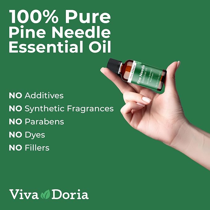 Viva Doria Pine Needle Essential Oil, 100% Pure, Natural, Pine Essential Oil, Undiluted, for Aromatherapy | Food Grade, 30 mL (1 Fluid Ounce)
