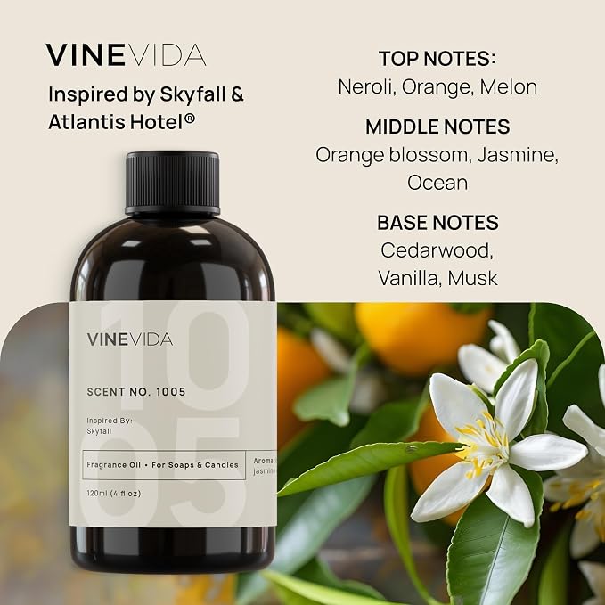 VINEVIDA [32oz] Scent No.1005 Inspired by Atlantis Hotel Fragrance Oil for Candle Making and Soap Making - Premium Candle Scents for Soy Candles