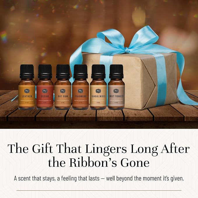 P&J Trading Fragrance Oils for Diffusers for Home Gentlemen's Set Fragrance Scents for Candle Making - Soap Making Supplies - Car Diffuser Scents - Essential Home Gift Set - Cedar, Sandalwood & More