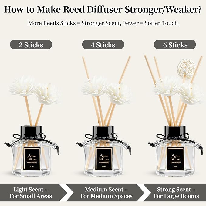 TonJin Reed Diffuser Set of 2 | 1.7 fl oz Natural Home Fragrance with Sticks | Long-Lasting Scented Sticks for Bathroom, Living Room & Bedroom | Non-Toxic Essential Oil Air Freshener Shangri-La