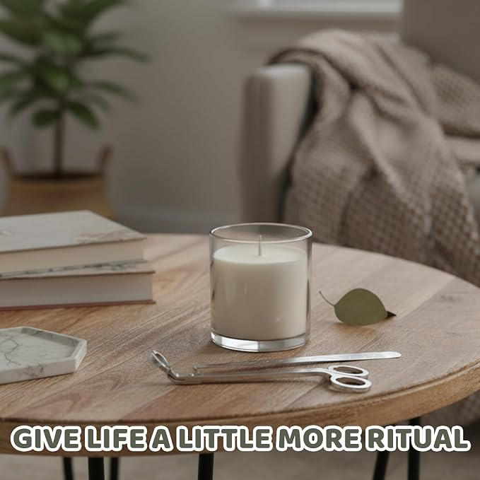 2 Pack Candle Wick Trimmer Set, Stainless Steel Candle Scissors and Wick Cutter Tools, Professional Wick Trimmer and Snuffer for Deep Jar Candles, for Family use and Gifts