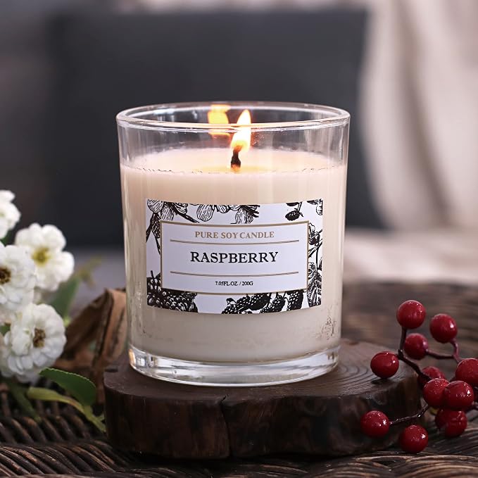 Aronica Raspberry Candle, Baby Shower Game Winner Gifts, Fruit Scented Soy Candles for Home, Fall Candles Bestfriend Gift, House Wax, Energizing Candle for Woman