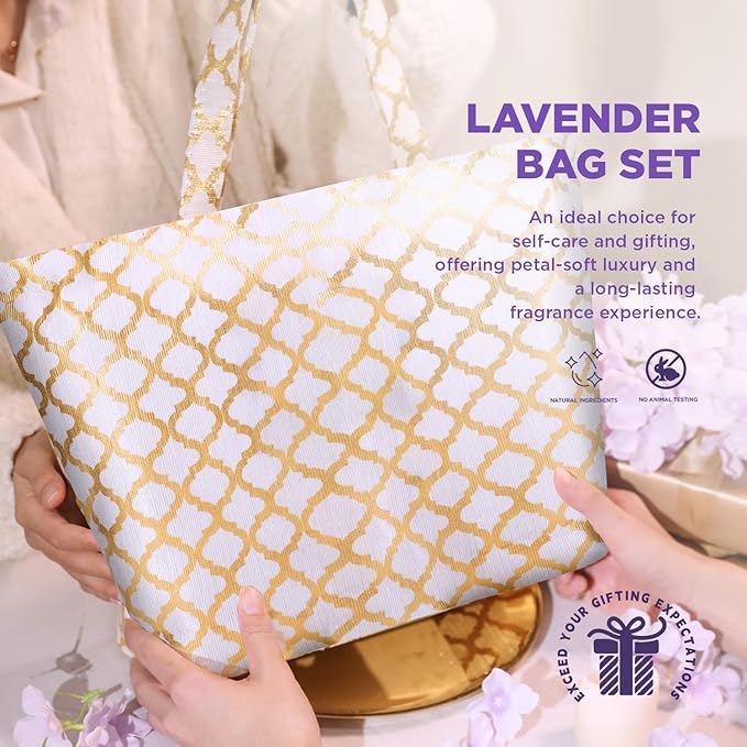 Spa Luxetique Gifts for Women 15Pcs Lavender Gift Baskets for Women Bath and Body Gift Set With Tote Bag Birthday Anniversary Gift for Wife Girlfriend Sister Mothers Day Gifts for Her