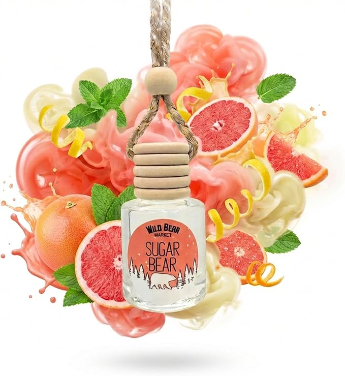 Car Freshener – Long Lasting Natural Fragrance Oil, Glass Bottle Diffuser, Toxin-Free, Made in USA – Sugar Bear
