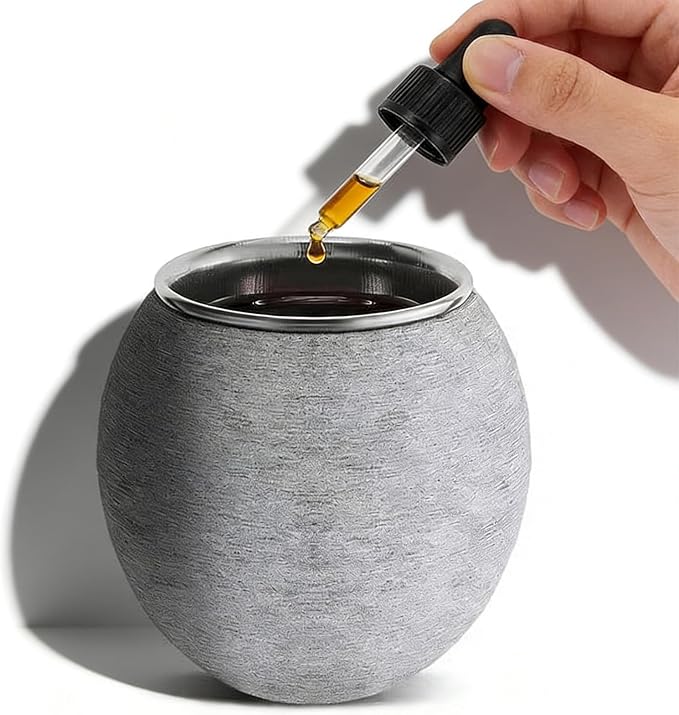 Sauna Aromatherapy Stone Cup, Heat-Resistant Sauna Essential Oil Diffuser, Small Aromatherapy Bowl with Stainless Steel Diffuser for Spa Yoga