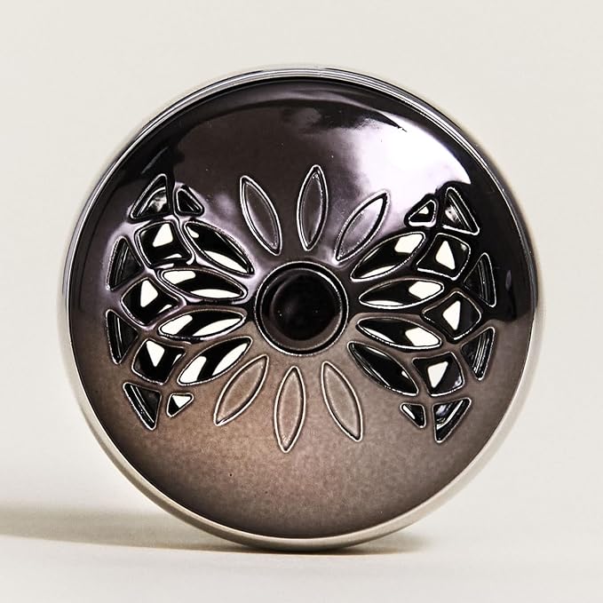 MAISON BERGER Car Diffuser, On/Off Flower Gun Metal, No Refill Included | Patented On/Off Control, Holder Only, Refill Sold Separately, Made in France