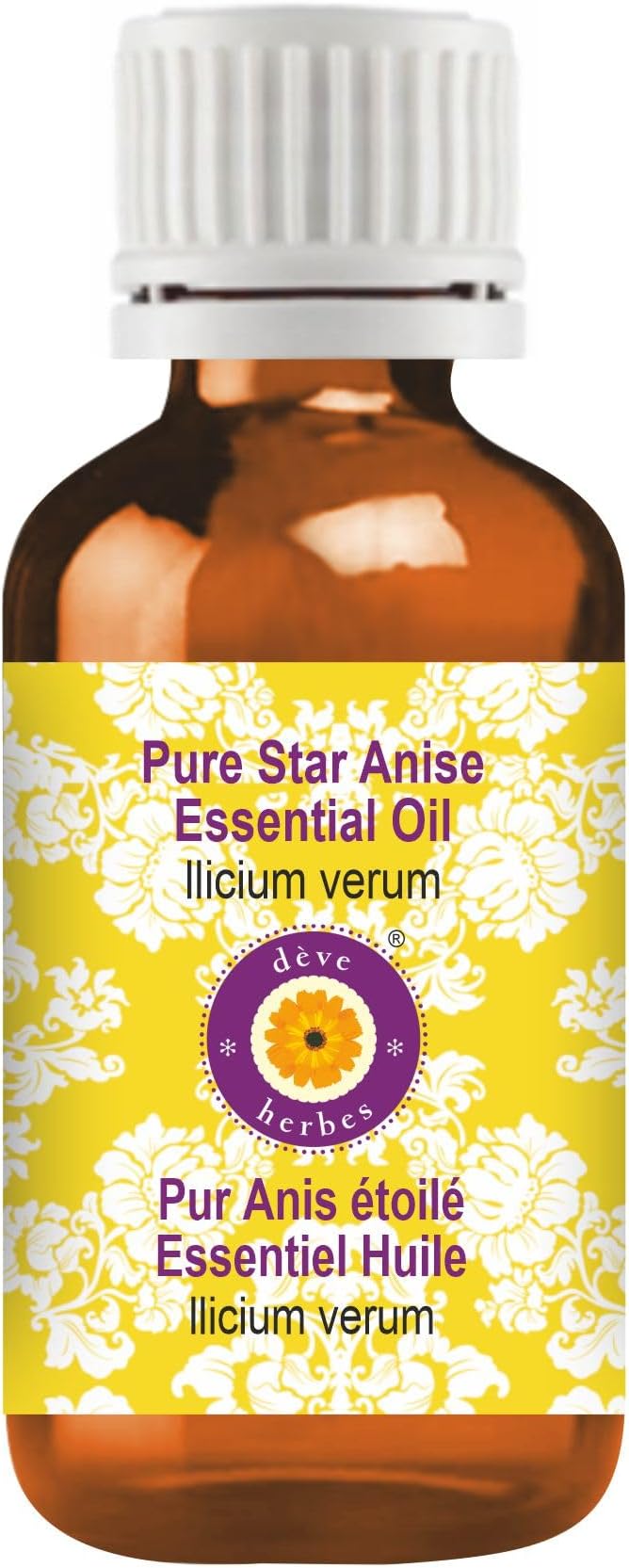 dève herbes Star Anise Essential Oil (lllicium verum) Pure | Non-Sticky | Non-Greasy | Lightweight | Men & Women | All Skin Types | Steam Distilled 15ml (0.5 oz)