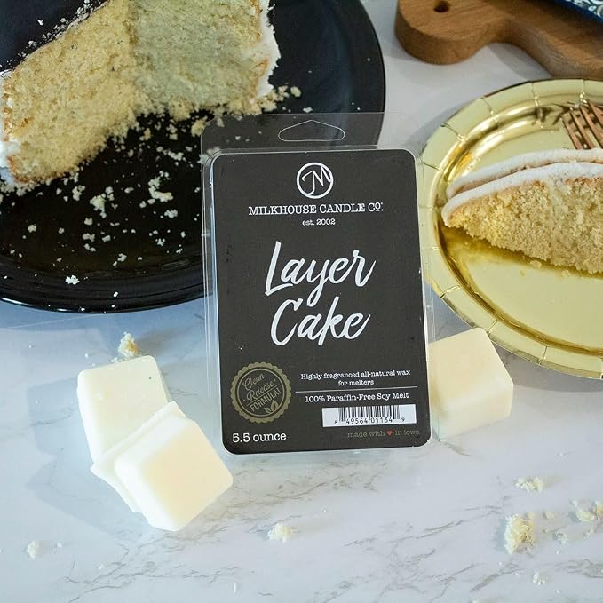 Milkhouse Candle Company Layer Cake Soy Wax Melts - Vanilla Bean Cake | Buttercream Frosting | Sugarcane Scented - 5.5 oz, Hand-Poured, Made in the USA