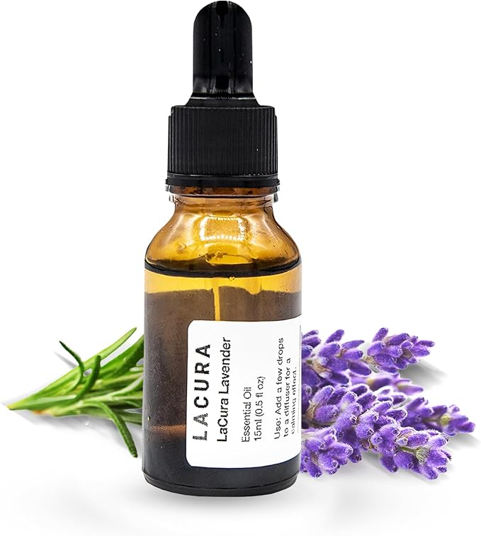 LaCura Pure Lavender Essential Oil for Home Aromatherapy - 100% Pure Therapeutic Grade Oil for Stress Relief, Sleep & Skincare - 15ml with Precision Dropper for Effortless Application