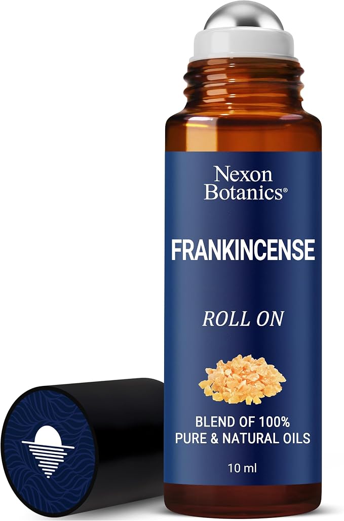 Frankincense Essential Oil Roll-On Blend 10 ml - Pure, Natural Oil with Grapeseed for Aromatherapy & Skin Care - Nexon Botanics
