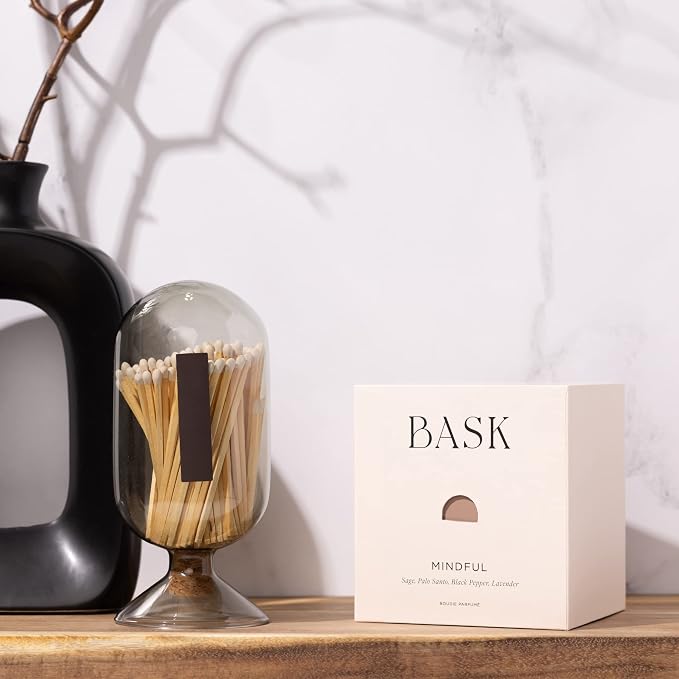 Relaxing Candles for Home by BASK - Scented Candles - Winter Candles - Gifts for Women and Men - Scent: Mindful