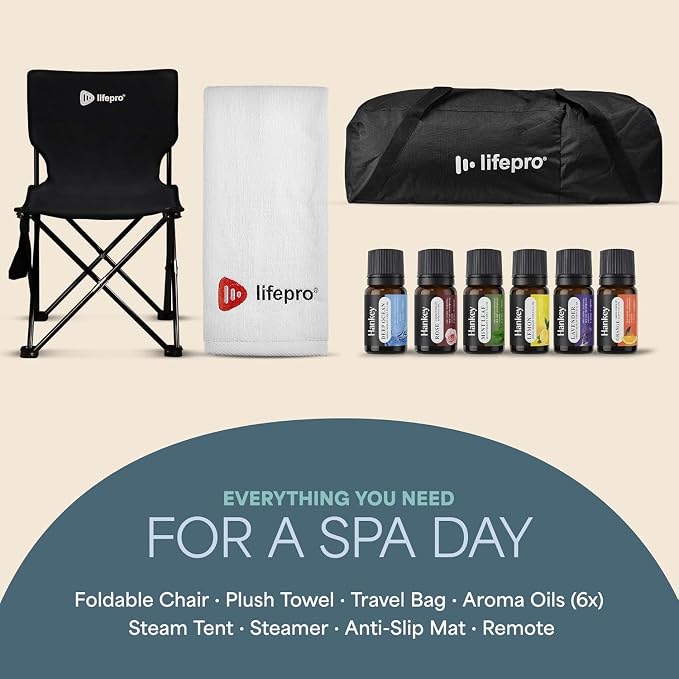 LifePro Revivify Mini Portable Sauna for Home — Infrared Steam Sauna Tent with 2.6L Steamer & 6 Essential Oils, Adjustable Heat Levels App Control