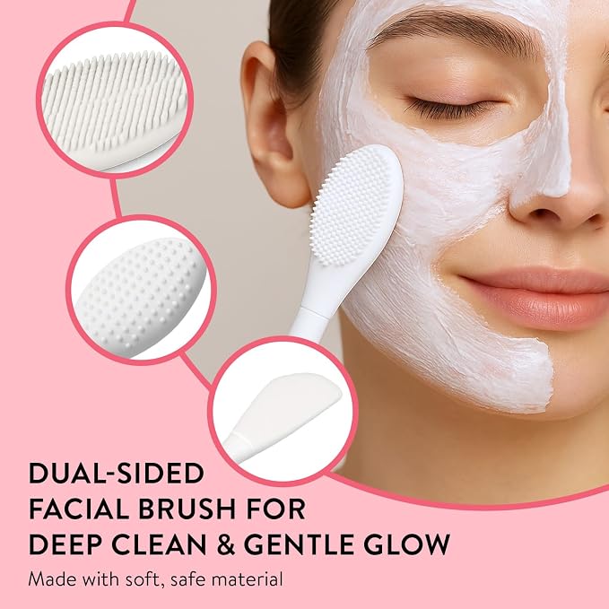Spa 8pcs Bath Set for Women Cherry Blossoms | Bath Set with Face Mask Brush, Loofah, Gifts for Her